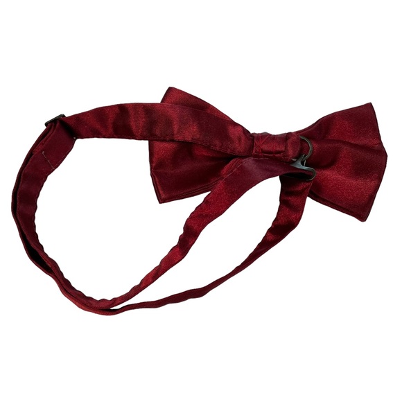 Pre-tied Bow Tie 100% Silk Adjustable Burgundy - Picture 4 of 7